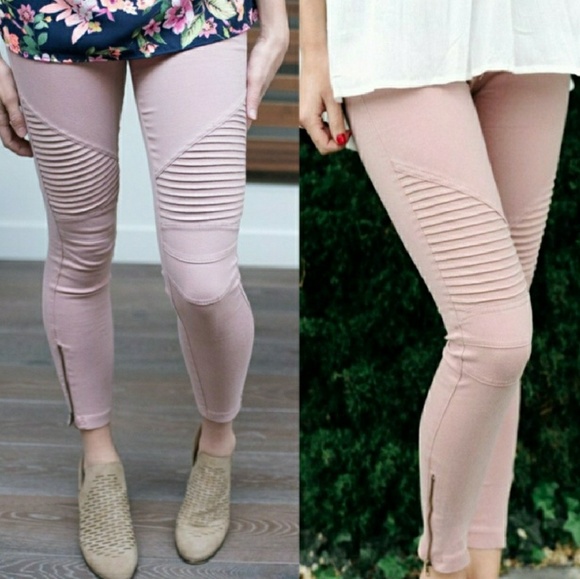 ⚜final price Mauve/dusty rose moto pants - Picture 3 of 5